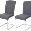 Chaise De Salle à Manger MCW-F36 (lot De 2),tissu, Gris -Meilleur Meubles Magasin chaise 24546995