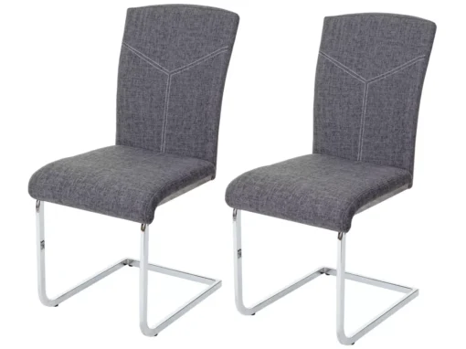 Chaise De Salle à Manger MCW-F36 (lot De 2),tissu, Gris -Meilleur Meubles Magasin chaise 24546995
