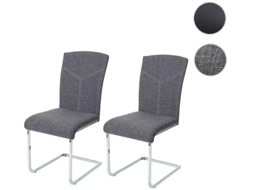 Chaise De Salle à Manger MCW-F36 (lot De 2),tissu, Gris -Meilleur Meubles Magasin chaise 24547005