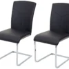 Chaise De Salle à Manger MCW-F36 (lot De 2),similicuir, Noir -Meilleur Meubles Magasin chaise 24547069