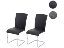 Chaise De Salle à Manger MCW-F36 (lot De 2),similicuir, Noir -Meilleur Meubles Magasin chaise 24547079