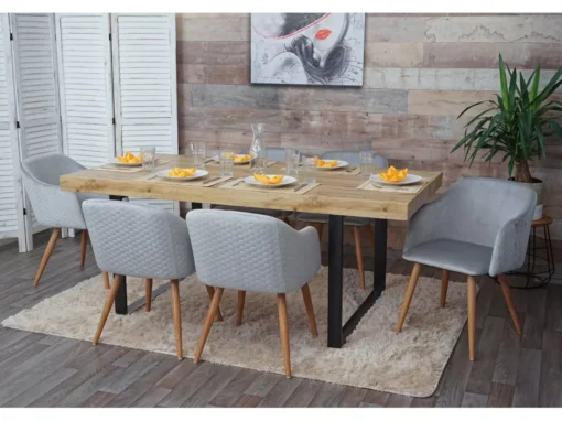 Chaise De Salle à Manger MCW-D71 (lot De 6),velours Gris Clair -Meilleur Meubles Magasin chaise 24550631