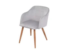 Chaise De Salle à Manger MCW-D71 (lot De 6),velours Gris Clair -Meilleur Meubles Magasin chaise 24550635