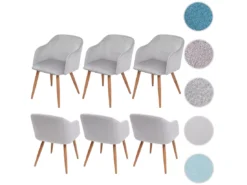 Chaise De Salle à Manger MCW-D71 (lot De 6),velours Gris Clair -Meilleur Meubles Magasin chaise 24550647
