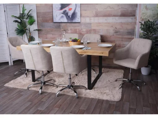 Chaise De Salle à Manger MCW-L92,textile Crème -Meilleur Meubles Magasin chaise 24551025