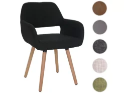 Chaise De Salle à Manger MCW-A50 II,tissu, Noir -Meilleur Meubles Magasin chaise 24551641