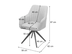 Chaise De Salle à Manger MCW-H73 (lot De 6),gris Foncé -Meilleur Meubles Magasin chaise 24551715