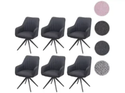 Chaise De Salle à Manger MCW-H73 (lot De 6),gris Foncé -Meilleur Meubles Magasin chaise 24551727