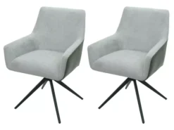 Chaise De Salle à Manger MCW-L91 (lot De 2),gris Clair Similicuir Gris Foncé -Meilleur Meubles Magasin chaise 24551821