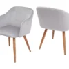 Chaise De Salle à Manger MCW-D71 (lot De 2),velours Gris Clair -Meilleur Meubles Magasin chaise 24552451