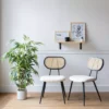 Lot De 2 Chaises En Cannage Et Tissu Boucle écru ELENA - HAPPY GARDEN -Meilleur Meubles Magasin chaise 24652147