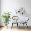 Lot De 2 Chaises En Cannage Et Tissu Boucle Vert Kaki ELENA - HAPPY GARDEN -Meilleur Meubles Magasin chaise 24652159