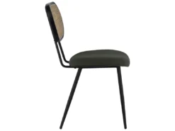 Lot De 2 Chaises En Cannage Et Tissu Boucle Vert Kaki ELENA - HAPPY GARDEN -Meilleur Meubles Magasin chaise 24652163