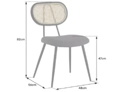 Lot De 2 Chaises En Cannage Et Tissu Boucle Vert Kaki ELENA - HAPPY GARDEN -Meilleur Meubles Magasin chaise 24652167