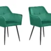 Lot De 2 Chaises En Velours Vert émeraude JASMIN -Meilleur Meubles Magasin chaise 24685125