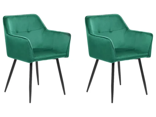 Lot De 2 Chaises En Velours Vert émeraude JASMIN -Meilleur Meubles Magasin chaise 24685125