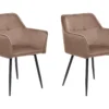 Lot De 2 Chaises En Velours Marron JASMIN -Meilleur Meubles Magasin chaise 24685157
