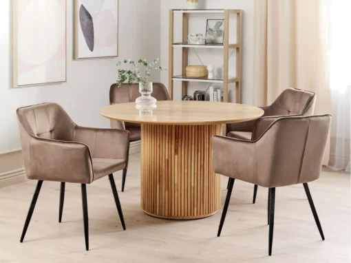 Lot De 2 Chaises En Velours Marron JASMIN -Meilleur Meubles Magasin chaise 24685159