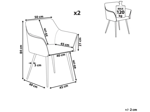Lot De 2 Chaises En Velours Marron JASMIN -Meilleur Meubles Magasin chaise 24685161