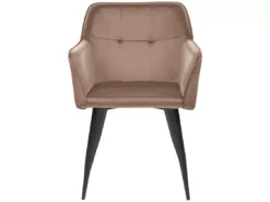 Lot De 2 Chaises En Velours Marron JASMIN -Meilleur Meubles Magasin chaise 24685163