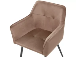 Lot De 2 Chaises En Velours Marron JASMIN -Meilleur Meubles Magasin chaise 24685169