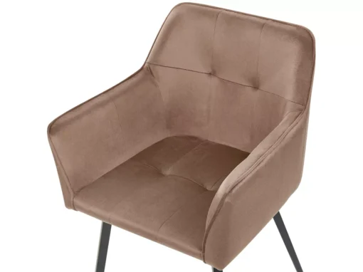 Lot De 2 Chaises En Velours Marron JASMIN -Meilleur Meubles Magasin chaise 24685169