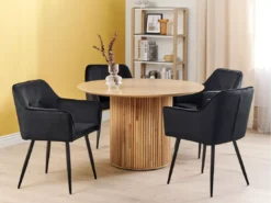 Lot De 2 Chaises En Velours Noir JASMIN -Meilleur Meubles Magasin chaise 24685241