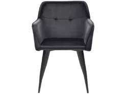 Lot De 2 Chaises En Velours Noir JASMIN -Meilleur Meubles Magasin chaise 24685245
