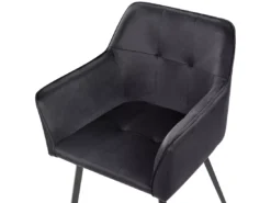 Lot De 2 Chaises En Velours Noir JASMIN -Meilleur Meubles Magasin chaise 24685251