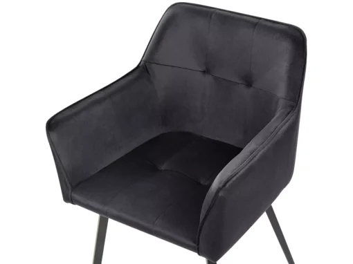 Lot De 2 Chaises En Velours Noir JASMIN -Meilleur Meubles Magasin chaise 24685251