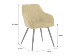 Lot De 2 Chaises En Velours BERTILLE Grises - HAPPY GARDEN -Meilleur Meubles Magasin chaise 8937429