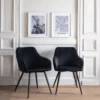 Lot De 2 Chaises En Velours BERTILLE Noires - HAPPY GARDEN -Meilleur Meubles Magasin chaise 8937685