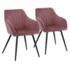 Lot De 2 Chaises En Velours BERTILLE Roses - HAPPY GARDEN -Meilleur Meubles Magasin chaise 8938095