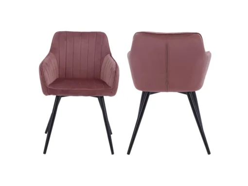 Lot De 2 Chaises En Velours BERTILLE Roses - HAPPY GARDEN -Meilleur Meubles Magasin chaise 8938101