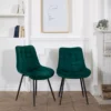 Lot De 2 Chaises En Velours LOUISE Vertes - HAPPY GARDEN -Meilleur Meubles Magasin chaise 9241739
