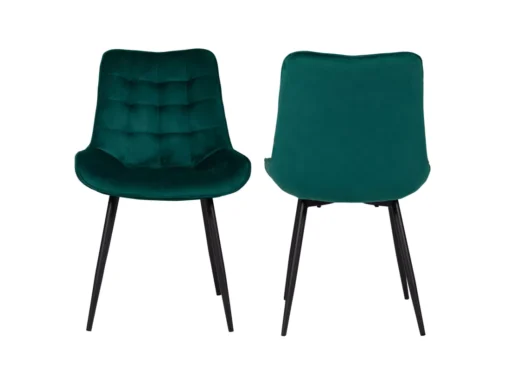 Lot De 2 Chaises En Velours LOUISE Vertes - HAPPY GARDEN -Meilleur Meubles Magasin chaise 9241745