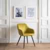 Chaise En Velours BERTILLE Moutarde - HAPPY GARDEN -Meilleur Meubles Magasin chaise 9249139