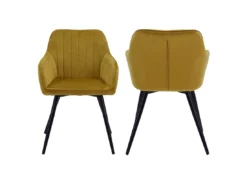 Chaise En Velours BERTILLE Moutarde - HAPPY GARDEN -Meilleur Meubles Magasin chaise 9249145