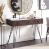 Console Bois Sombre Et Noir MALSALA -Meilleur Meubles Magasin console 12595417