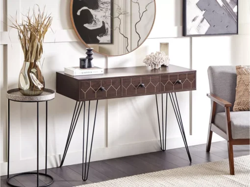Console Bois Sombre Et Noir MALSALA -Meilleur Meubles Magasin console 12595417