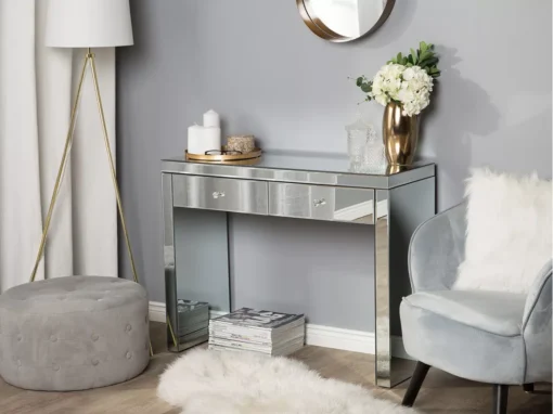 Coiffeuse Effet Miroir Avec 2 Tiroirs MARLE -Meilleur Meubles Magasin console 16285417