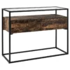 Console Avec Plateau Verre Et 2 Tiroirs En MDF Bois Foncé Et Noir MAUK -Meilleur Meubles Magasin console 16285535