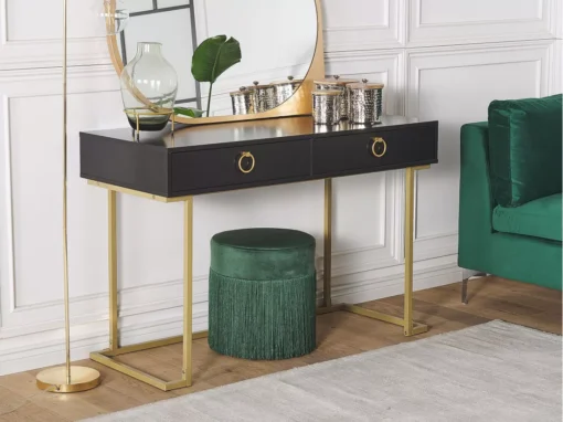 Console Noire Et Dorée 2 Tiroirs WESTPORT -Meilleur Meubles Magasin console 16285673