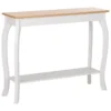 Table Console Blanche Et Bois Clair HARTFORD -Meilleur Meubles Magasin console 16286157