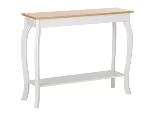 Table Console Blanche Et Bois Clair HARTFORD -Meilleur Meubles Magasin console 16286157