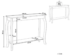 Table Console Blanche Et Bois Clair HARTFORD -Meilleur Meubles Magasin console 16286161