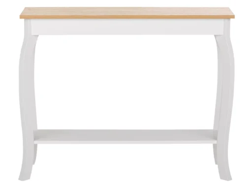 Table Console Blanche Et Bois Clair HARTFORD -Meilleur Meubles Magasin console 16286163