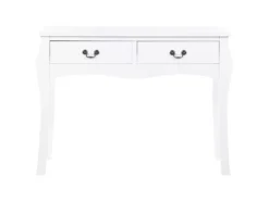 Console Blanche à 2 Tiroirs KLAWOCK -Meilleur Meubles Magasin console 16436339