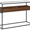 Console Au Plateau De Verre Bois Sombre/noir WACO -Meilleur Meubles Magasin console 16710875