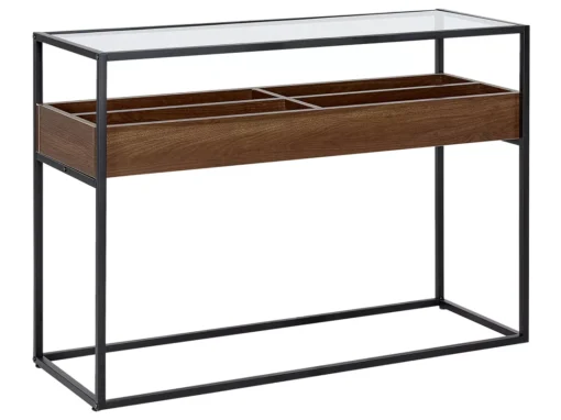Console Au Plateau De Verre Bois Sombre/noir WACO -Meilleur Meubles Magasin console 16710875